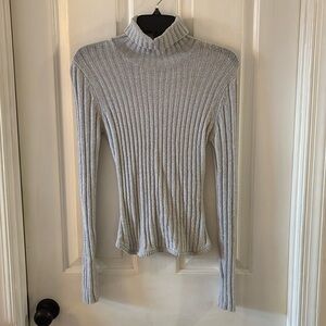 Women's Vintage Airport Gray Ribbed Turtleneck Sweater
